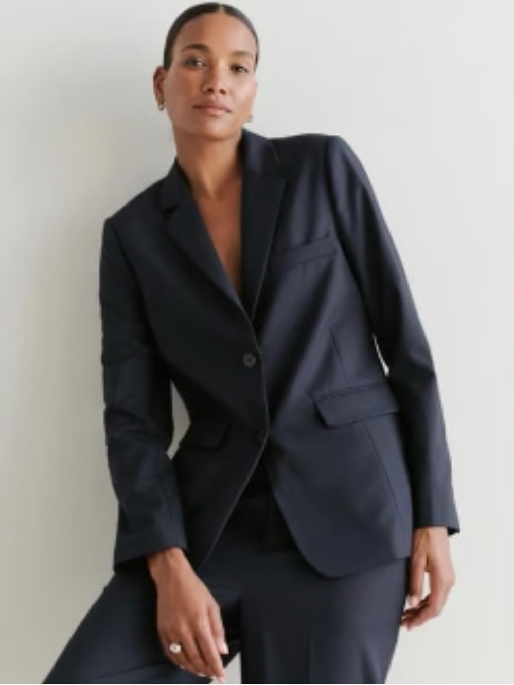 Jenni Kayne Brentwood Wool Blend Blazer Dark Navy Size 10 - Picture 2 of 6